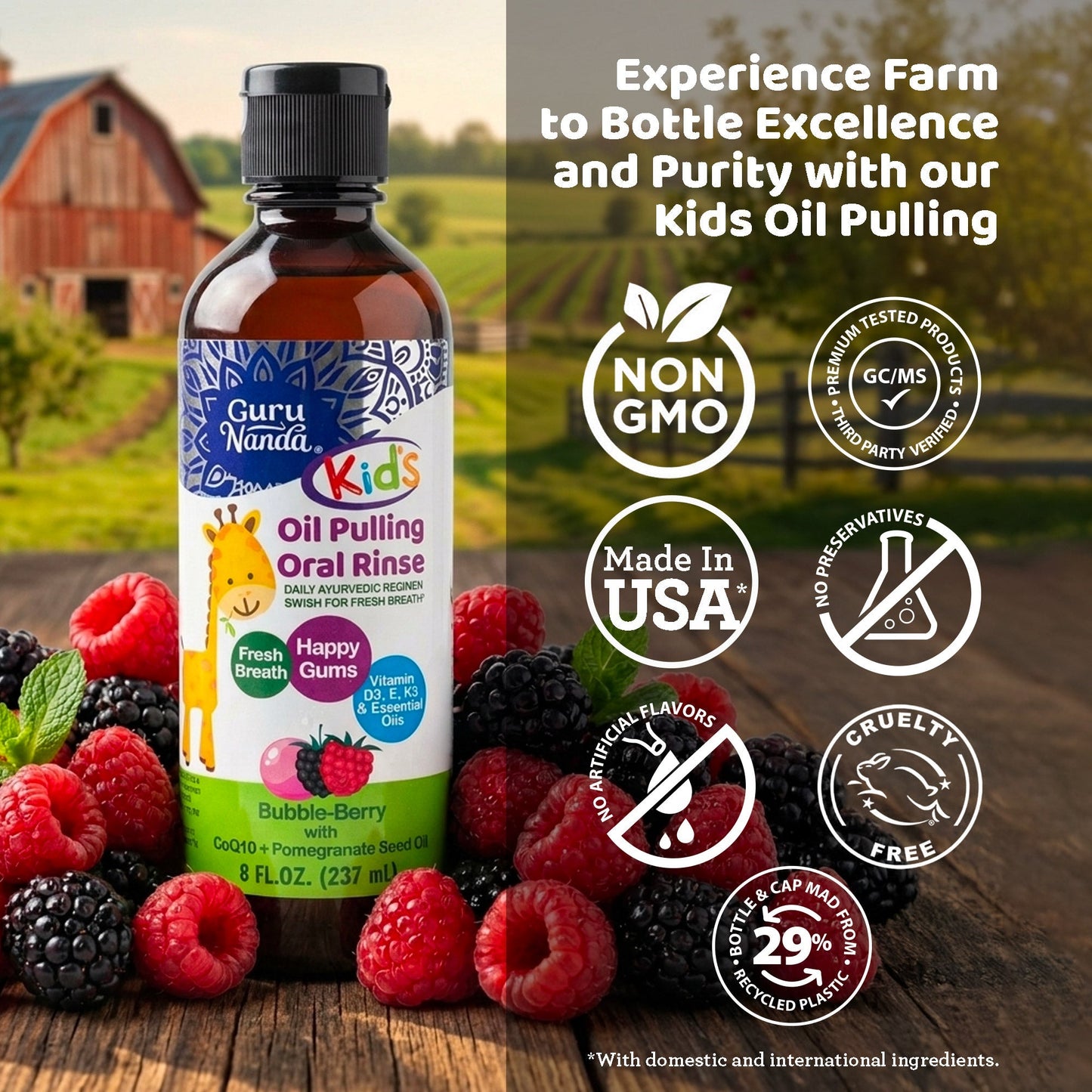 Kids Oil Pulling with Bubble Berry & CoQ10 – 8 fl oz