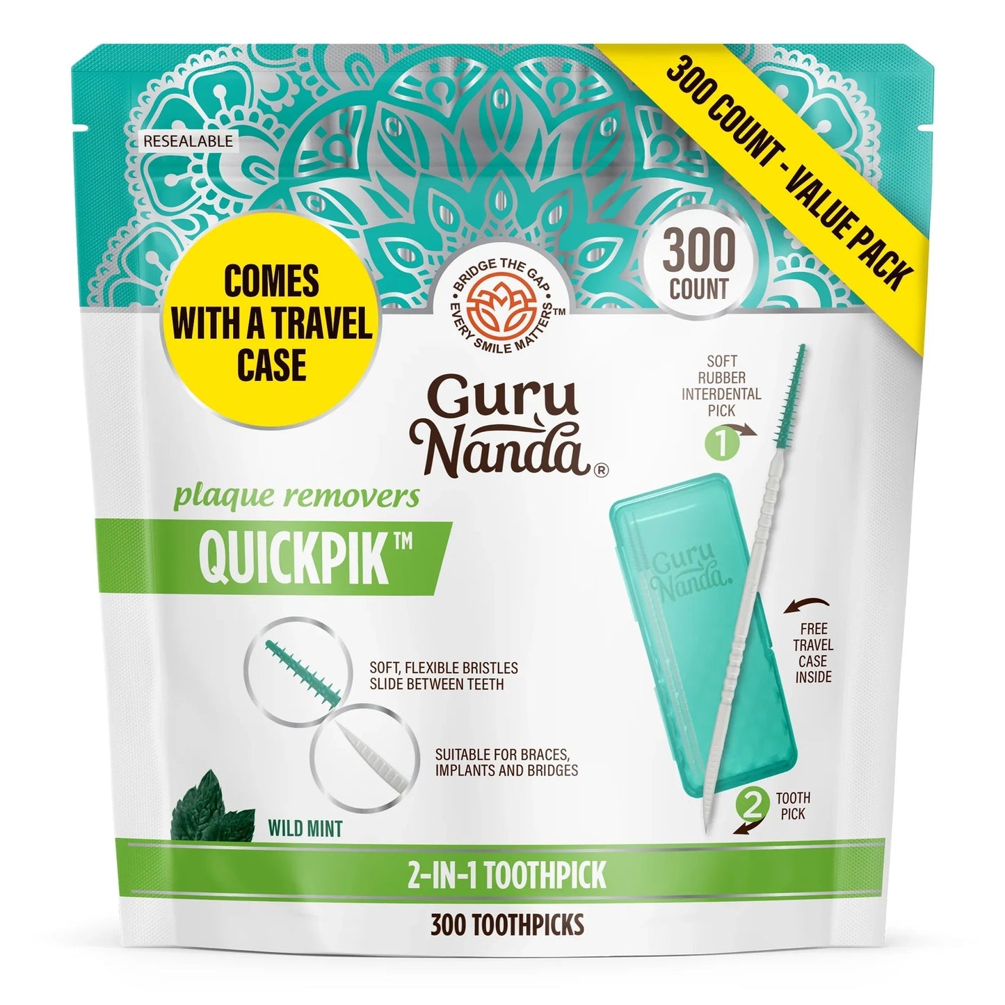 2-in-1 QuickPik Toothpick with Travel Case