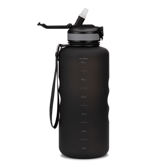 Coach 64 oz / 2 L Water Bottle with Time Marker and Straw Lid