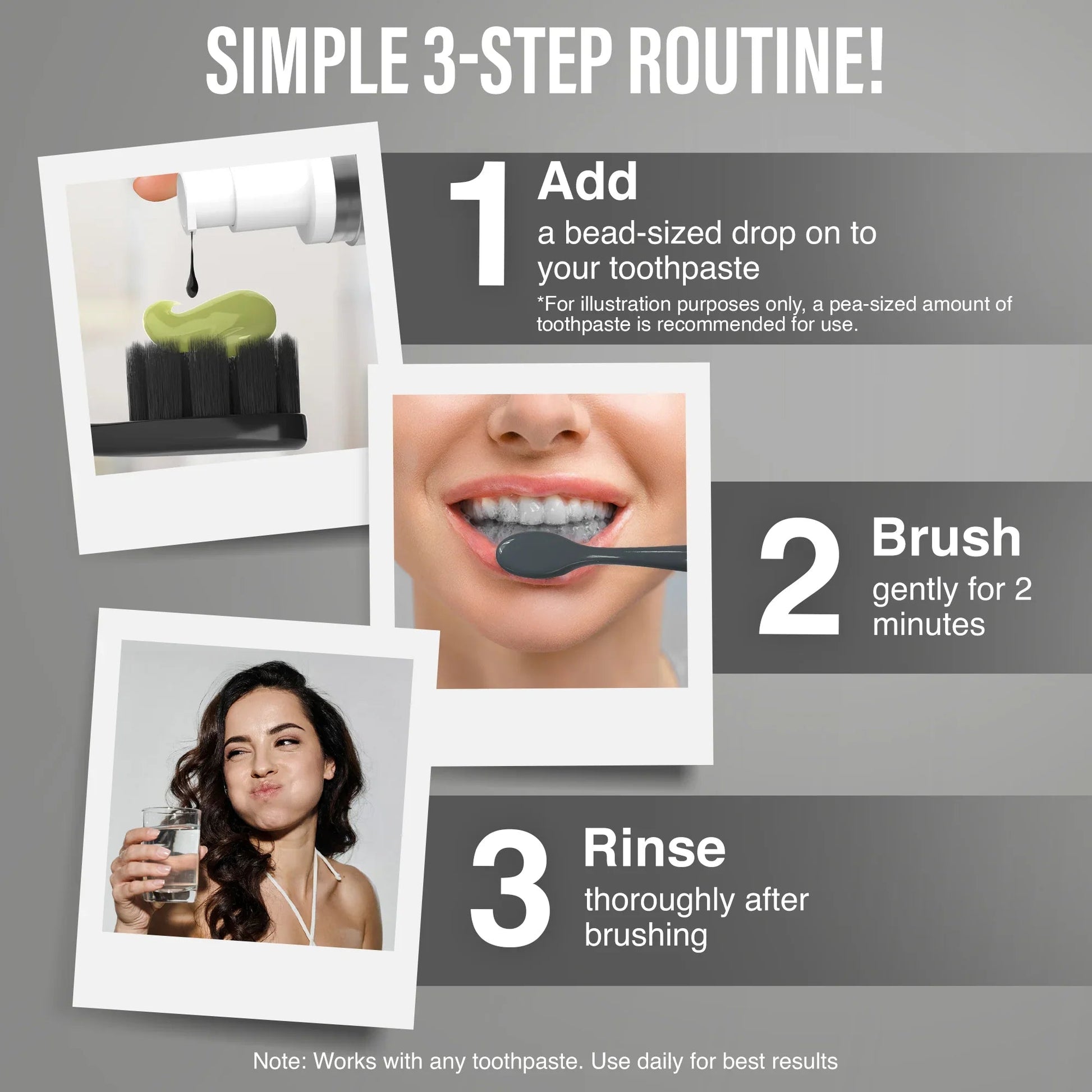 Charcoal Toothpaste Booster with 5% Charcoal Powder – 1 fl oz