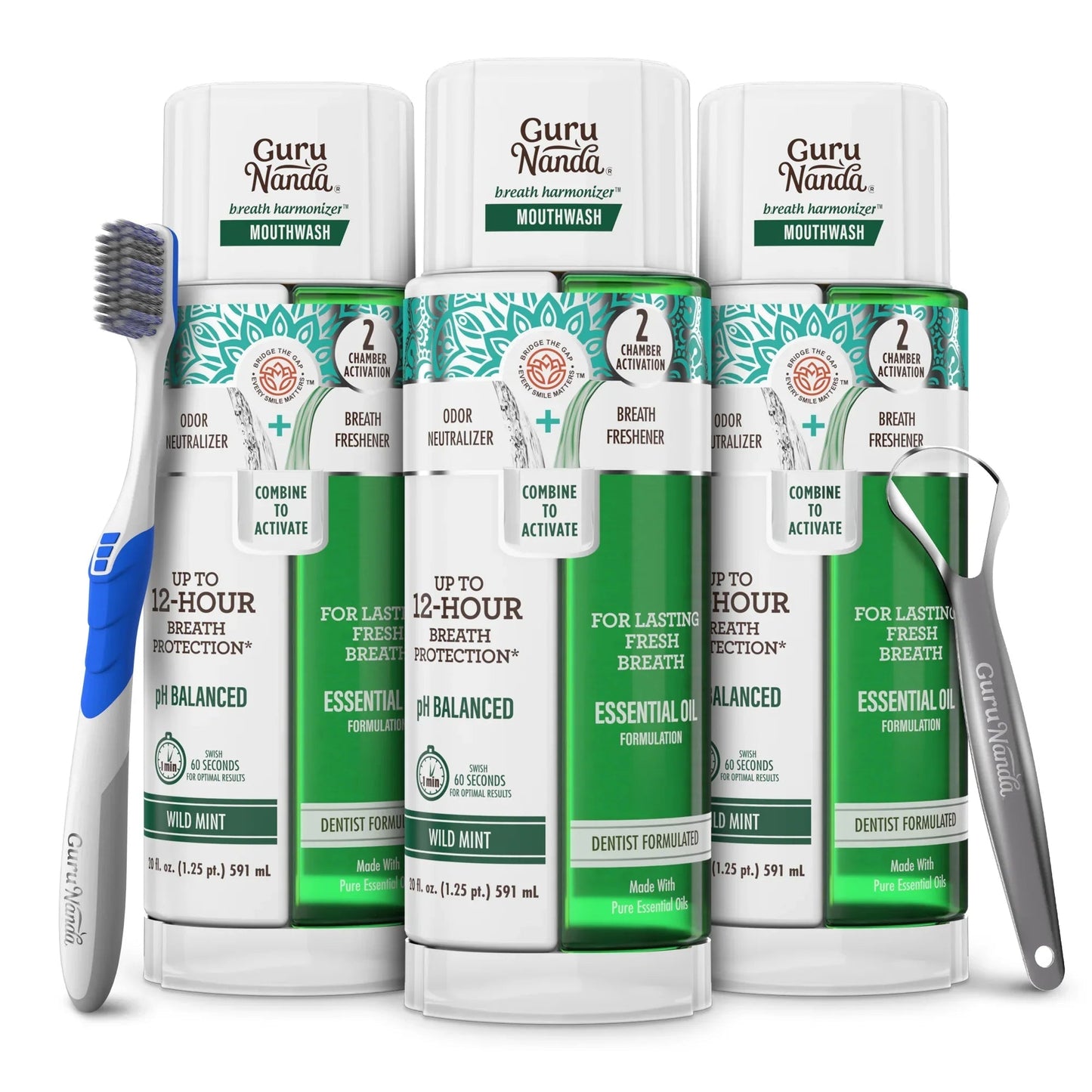 Dual Barrel Breath Harmonizer Mouthwash, Wild Mint