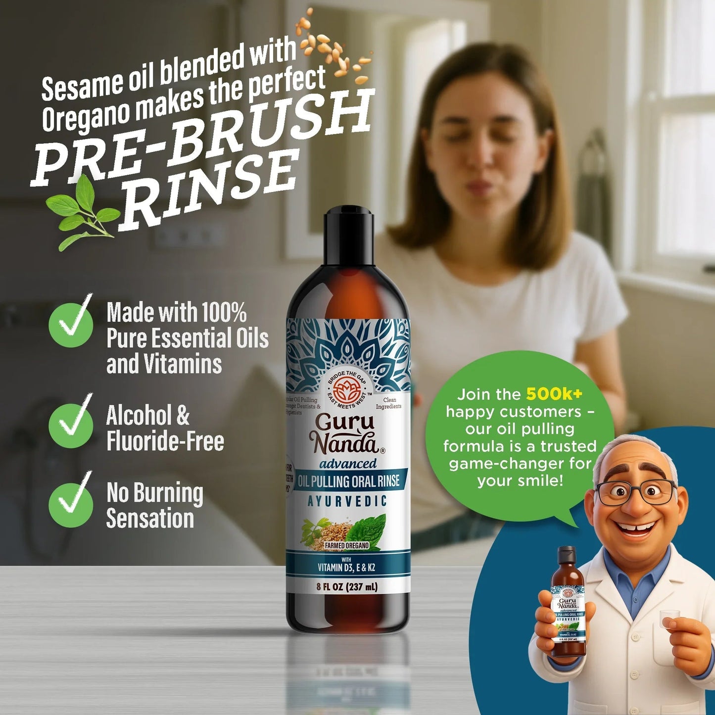 Advanced Oil Pulling with Sesame & Oregano – 8 fl oz