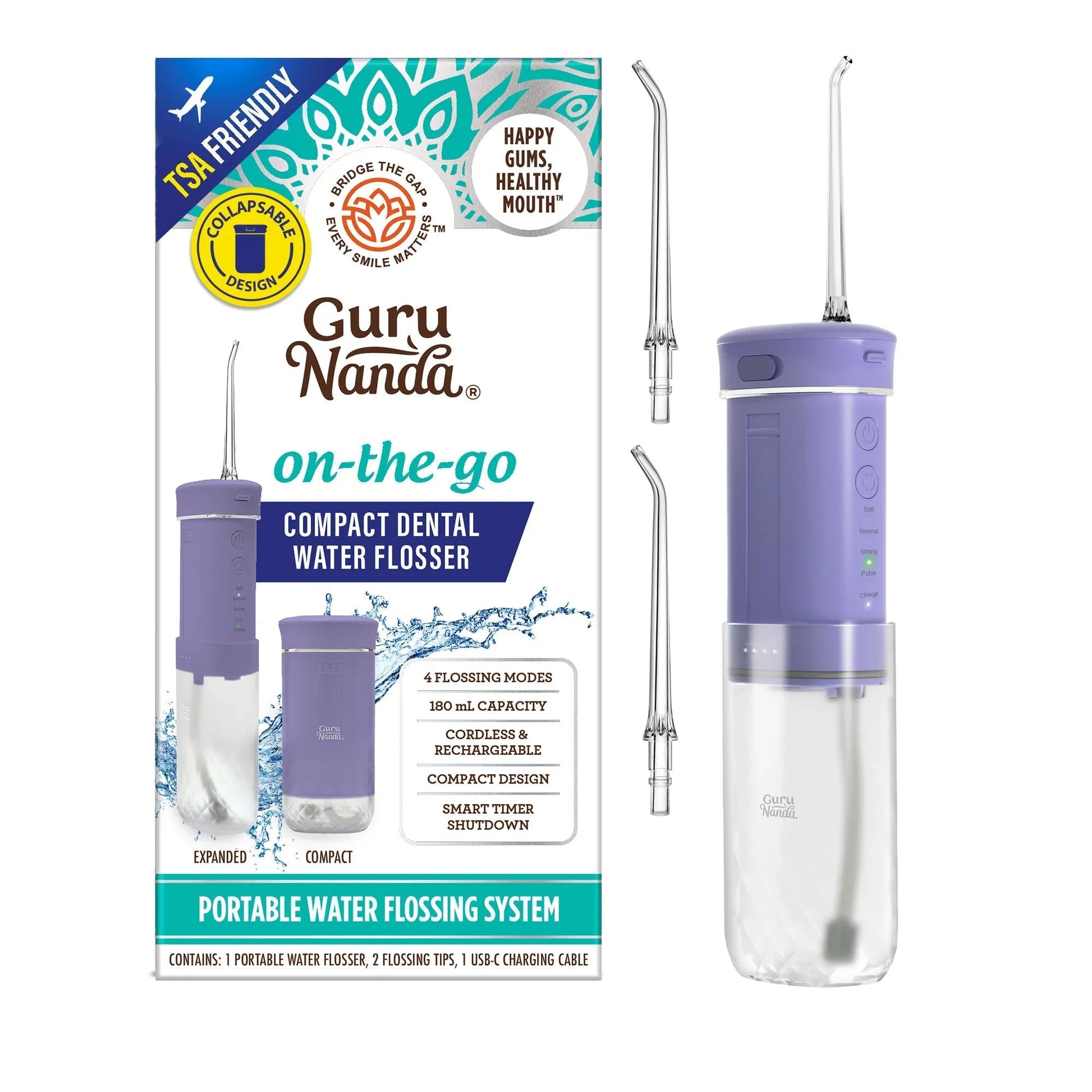 Compact Dental Water Flosser (180 ml)