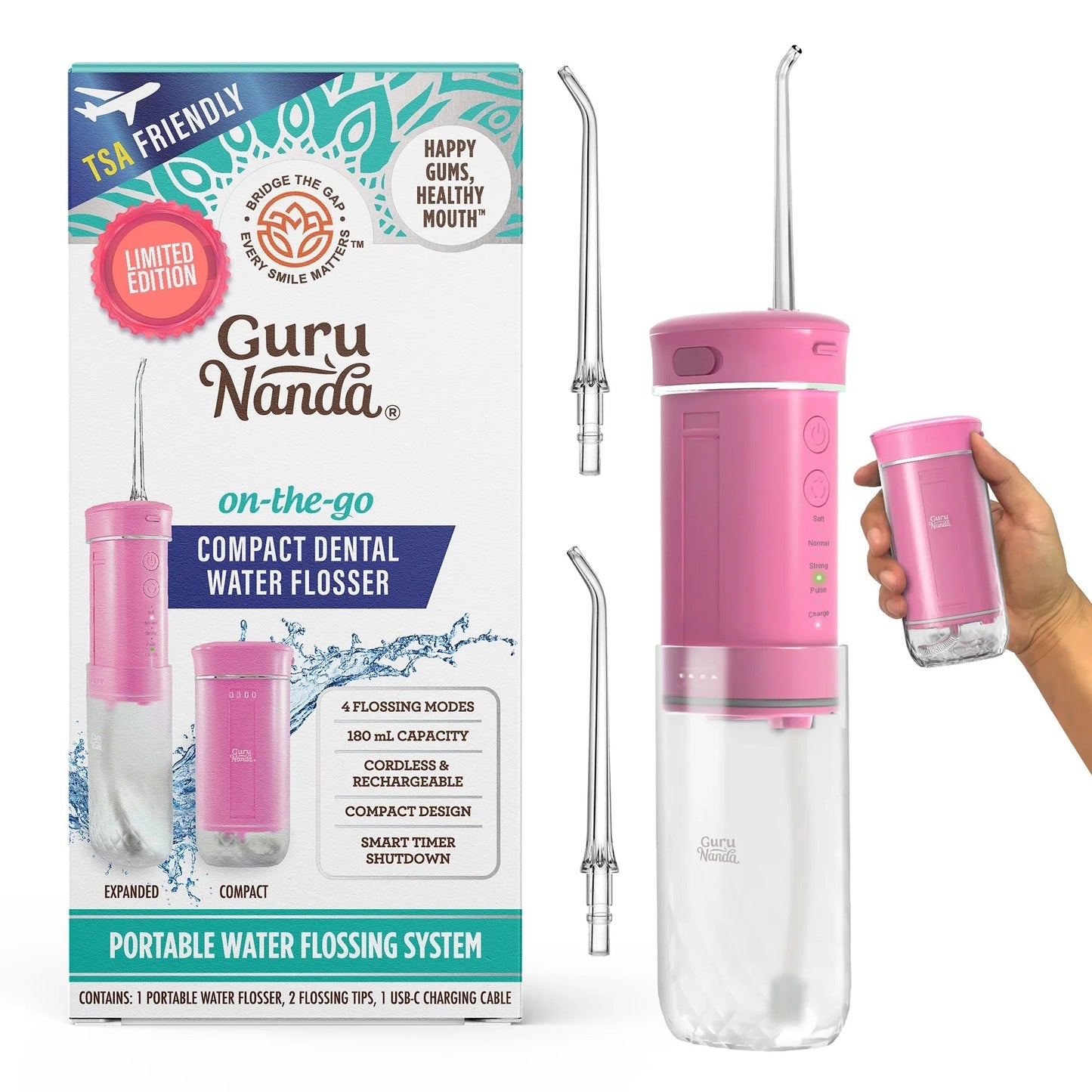 Compact Dental Water Flosser (180 ml)
