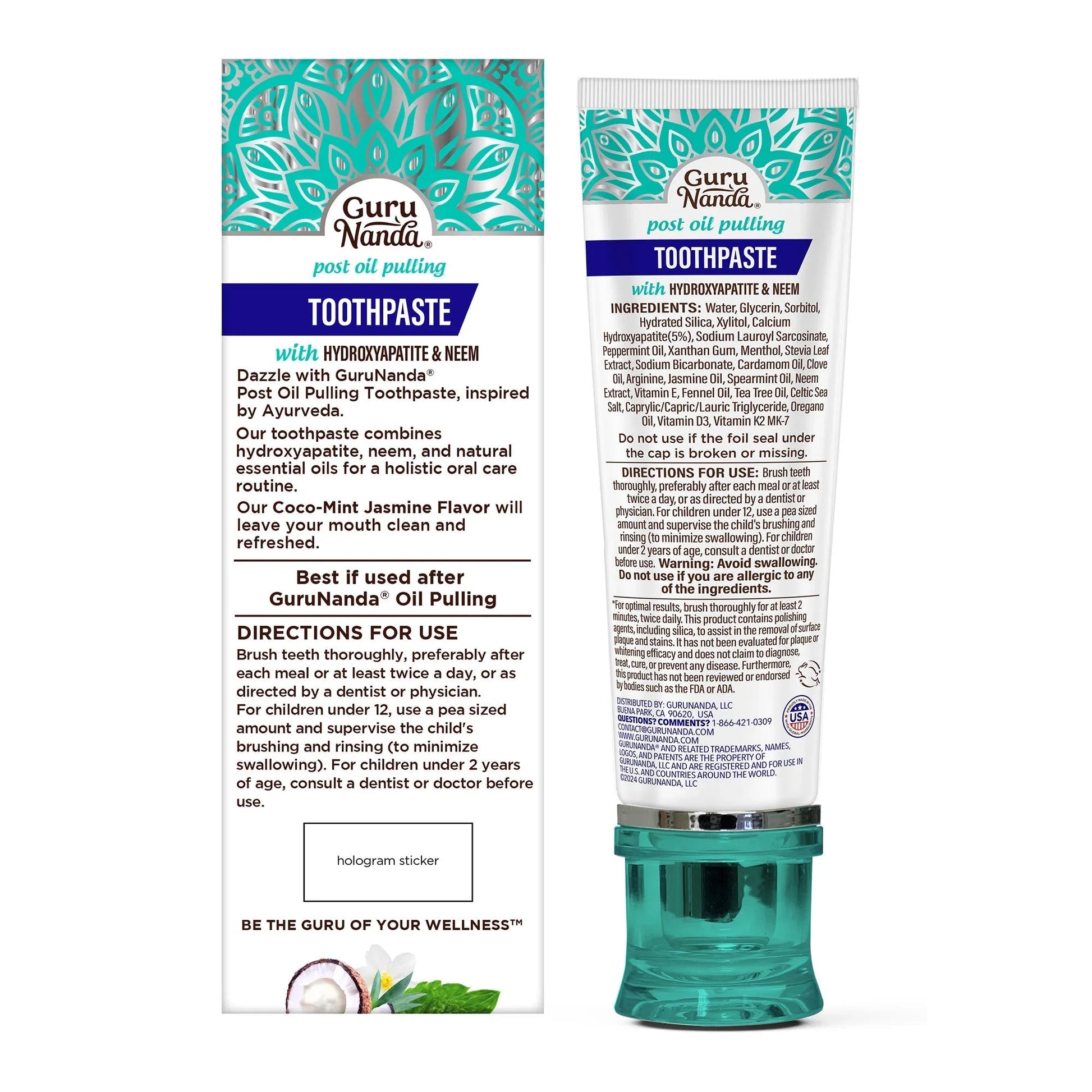 Hydroxyapatite & Neem Whitening Toothpaste, Fluoride Free