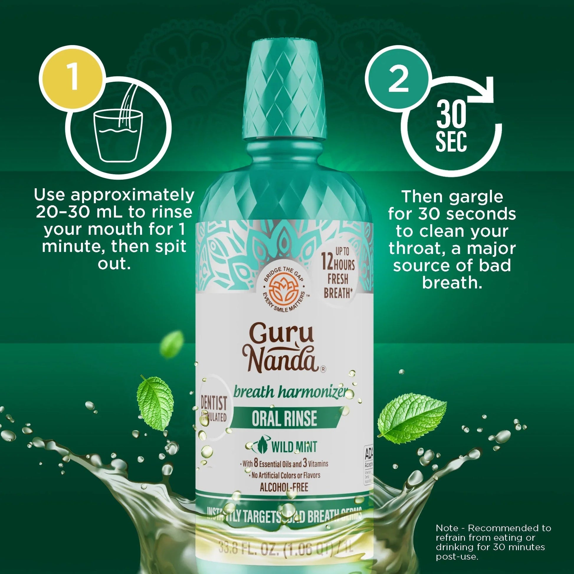 Fresh Breath Harmonizer Oral Rinse, Wild Mint