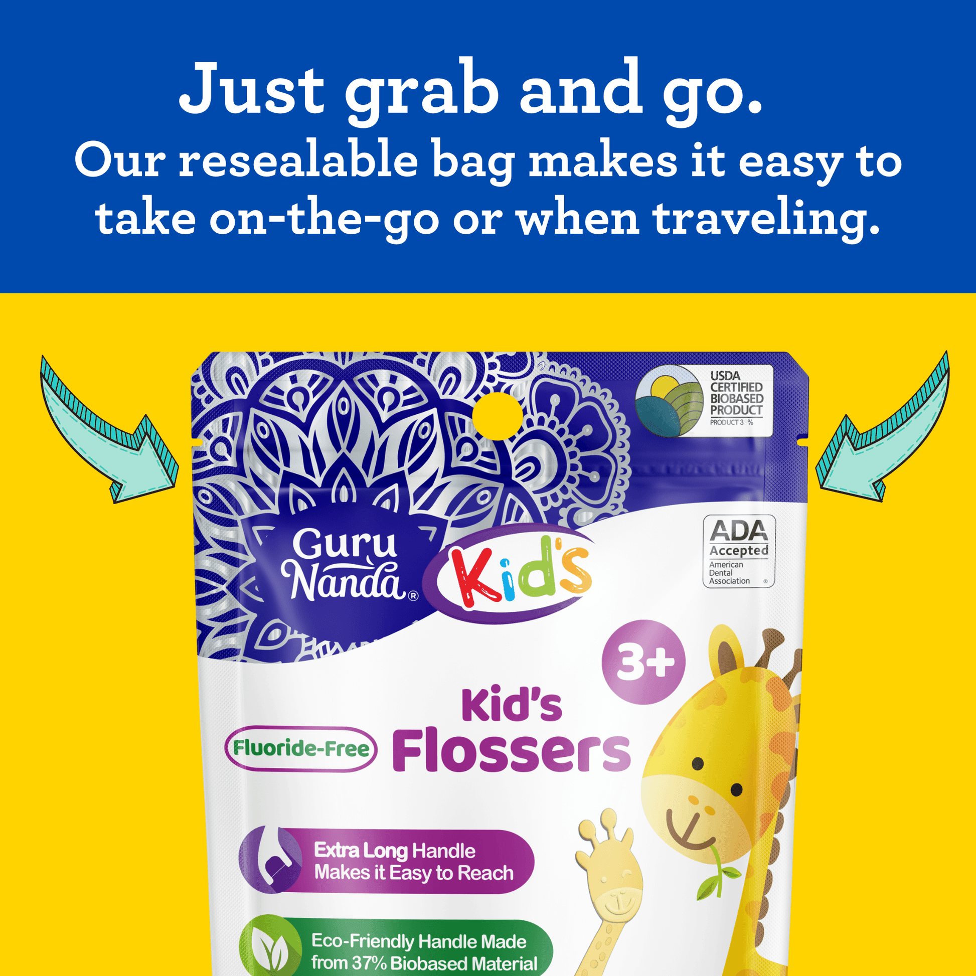 Kids' Giraffe Shaped Flossers, Fluoride-Free