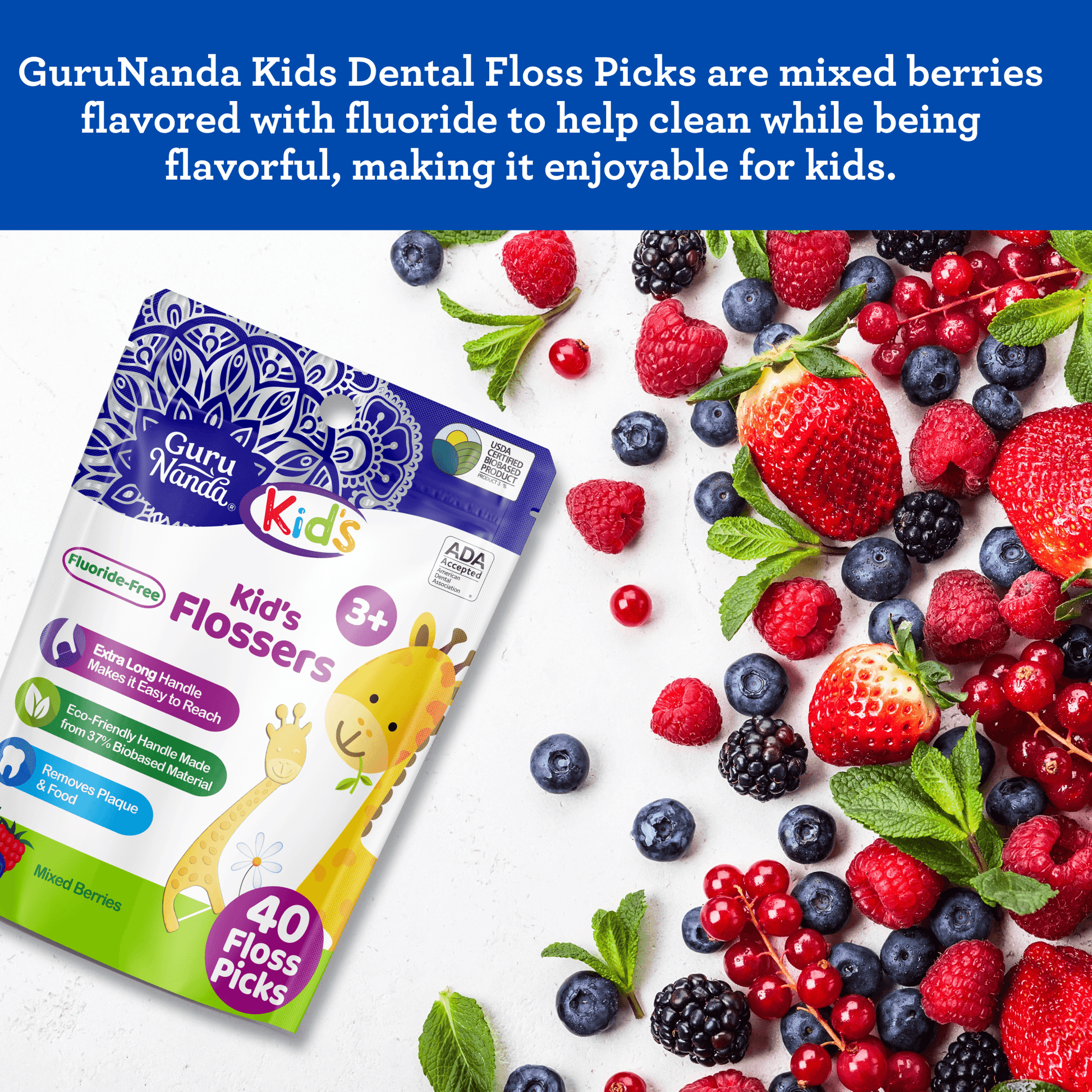 Kids' Giraffe Shaped Flossers, Fluoride-Free