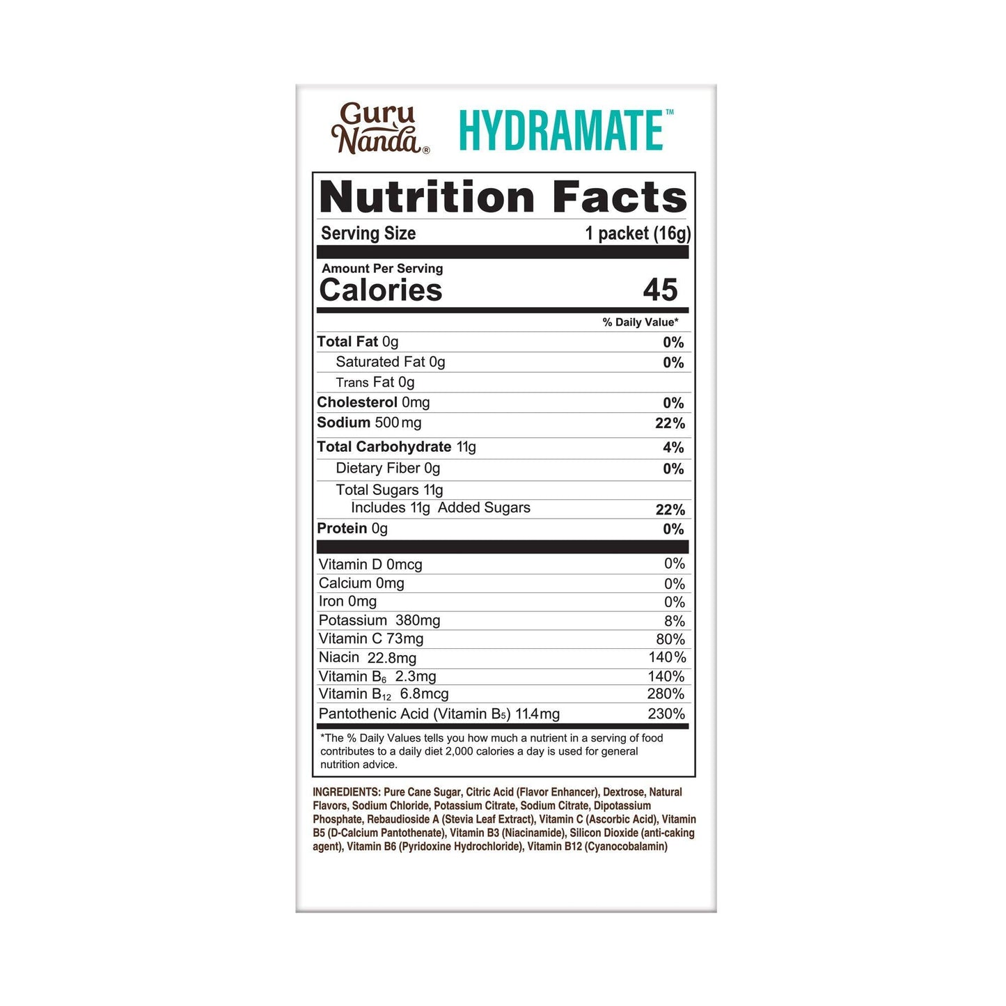 Hydramate Electrolyte Drink Mix, Lemon Lime – 48 Count