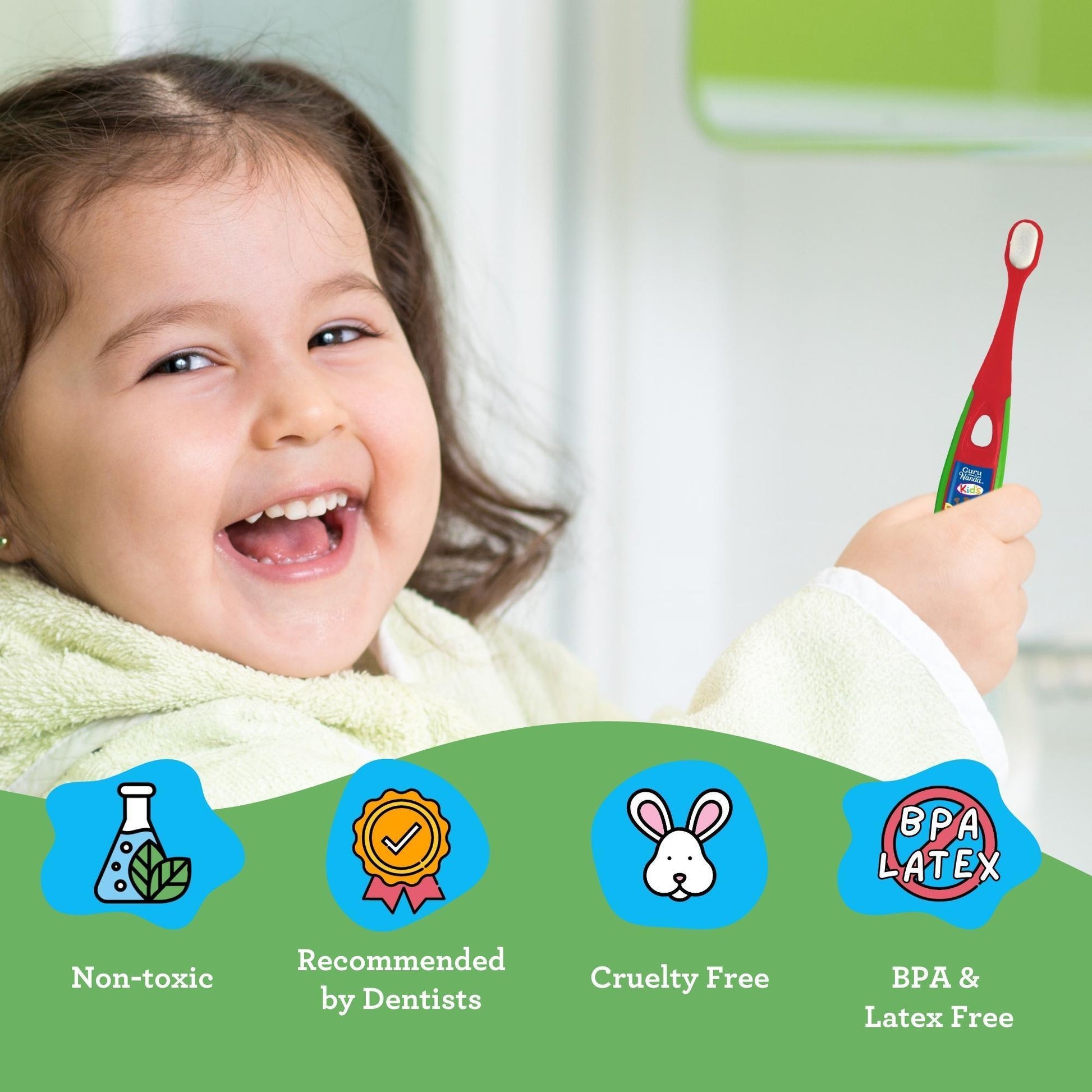 Kids Butter on Gums Toddler Toothbrush Set with Timer